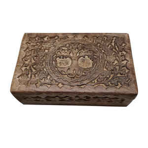 Caja de madera de mango tallada a mano OM, caja de almacenamiento de madera grabada, cajas de artesanía de madera para regalos de boda, suministro de fábrica - Product Image 5