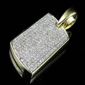 Pendentif de luxe en argent 925 plaqué or 18 carats avec moissanite taille brillant rond micro-pavé, pour homme, à porter au quotidien - Product Image 1