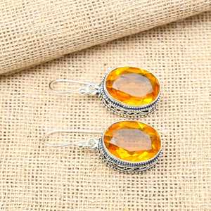 Magnifiques boucles d'oreilles en topaze miel, bijoux faits main, dernier design, argent sterling 925, cadeau de mariage pour elle - Product Image 2