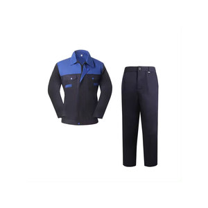 Conjunto de Uniforme de Trabajo de Seguridad con Logotipo Personalizado, Chaqueta de Manga Larga y Pantalones Azul Negro para Uso Industrial - Product Image 1