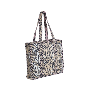 Sac fourre-tout en coton imprimé bohème, motif floral, fait main, réversible, fermeture éclair supérieure, écologique, léger, matelassé, automne, lavable - Product Image 1