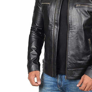 Chaqueta de Cuero Genuino de Cordero Negra para Hombre de Alta Calidad, Chaquetas de Cuero para Hombre, Chaquetas de Cuero Pakistaníes para Hombre de Maximize Wear - Product Image 5