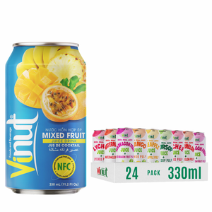 Boisson aux jus de fruits mélangés en canette aluminium 330ml sans sucre ajouté, certifiée Halal, jus fraîchement pressé, vente en gros, marque privée, OEM, ODM - Product Image 1