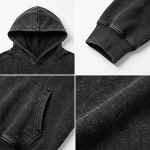 Sudadera con Capucha para Hombre Estilo Vintage, con Parche de Tela Personalizado y Bordado, Oversize, Estilo Urbano, de Forro Polar Grueso - Product Image 6