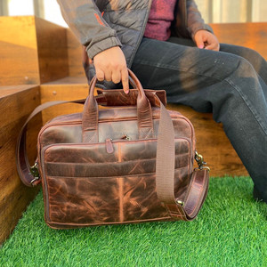 Custom Multi-Compartment Genuine Leather Briefcase Laptop Messenger <b>Bag</b> for Men Business Satchel <b>Bag</b> <b>Computer</b> Crossbody Handbags - Product Image 2