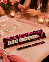 Ensemble de pousseurs de Mahjong américain en acrylique tortue, moderne, portable, personnalisé, de luxe, avec bord festonné et design magnétique, vente en gros, cadeau