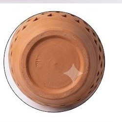 Terracotta Patterned <b>Storage</b> <b>Jar</b> Decorative Food Container Hollow Ceramic Style Canister <b>for</b> <b>Kitchen</b> Counter - Product Image 3