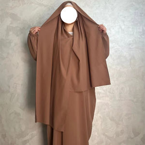 Abaya à capuche de qualité supérieure avec hijab intégré et poches, robe de prière musulmane, jilbab 1 pièce, robe de prière modeste - Product Image 1