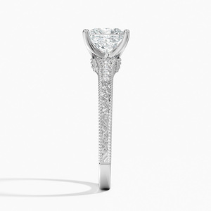 Anillo BOJ 0129 con Corte Princesa, Plata 925, Anillo Solitario de Lujo con Engaste de Puntas Hudson, Diamante de 2ct, Color D, VVS1, Moissanita, Certificado GRA - Product Image 2