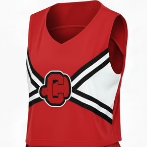 Ensemble d'uniformes de cheerleading personnalisés sublimés de haute qualité 2026, 100 % polyester respirant, tenue de pom-pom girl pour femme avec jupe plissée - Product Image 2