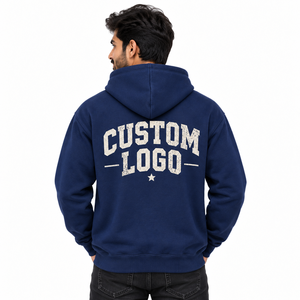 Sudadera con Capucha de Invierno, 420g, Gruesa, de Algodón Disan con Forro Polar, Color Liso, Bordada, Casual, Unisex - Product Image 3