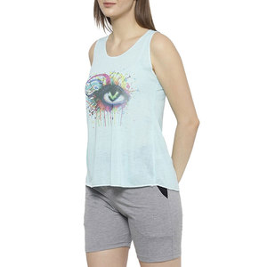 Ensemble short sans manches pour femme, prêt pour la plage, uni, 100% coton, léger, confortable, respirant, séchage rapide, tenue de voyage - Product Image 2