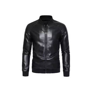 OEM personalizado Unisex chaqueta de cuero de cordero negro Casual impermeable algodón soporte de gran tamaño de la forma de la motocicleta ropa de los hombres de las mujeres - Product Image 1