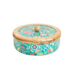 Cacerola Redonda de Madera para Mesa, Olla para Comida Caliente con Diseño Impreso, Hecha a Mano con la Mejor Calidad - Product Image 2