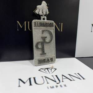 Colgantes y Dijes Personalizados de Plata de Ley S925 con Nombre, Estilo Hip Hop, Diamantes VVS de Corte Brillante, Engaste en Canal, Forma de Candado, Certificado IGI, para Fiestas - Product Image 1