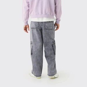 Jeans de Mezclilla para Hombre al por Mayor, Alta Calidad, 100% Algodón, Lavado Personalizado, Estilo Casual con Múltiples Bolsillos y Logotipo Bordado - Product Image 4