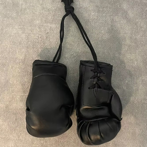 Highest Quality Custom Color Circle Shaped Mini Boxing Gloves Keyring MMA Gloves <b>Leather</b> <b>Keychain</b> Breathable Promotional - Product Image 1