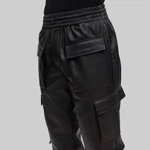 Multi Pocket Best Selling Men's <b>Leather</b> <b>Pants</b> Straight Canvas Mid Rise Premium Quality Waterproof Breathable Vintage Style - Product Image 5