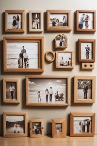 Qianmu A08 Modern Customized Shape Wood Foldable Vertical Wall <b>Mount</b> Photo <b>Frame</b> <b>with</b> 2-color Silk Screen Printing - Product Image 2