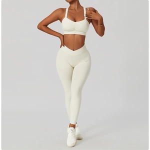 Color Full <b>Yoga</b> <b>Pants</b> With High Elasticity Comfortable Workout <b>Plus</b> <b>Size</b> Seamless Solid Style Fitness Sessions Women's Sets - Product Image 1
