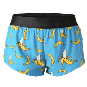 Nouveaux shorts de course tendance pour femmes, imprimé banane, décontractés, 100 % polyester, respirants, séchage rapide, taille haute, logo personnalisé - Product Image 2