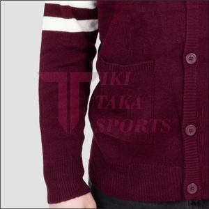 OEM High Quality Custom Men's V-neck Lace Knitted <b>Cardigan</b> <b>Sweater</b> Winter Wool/Nylon Single Button Patchwork Breathable In-Stock - Product Image 6