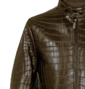 Luxury Python Texture <b>Leather</b> <b>Jacket</b> Men Premium Fashion OEM ODM Wholesale Sample Service Available Worldwide - Product Image 2