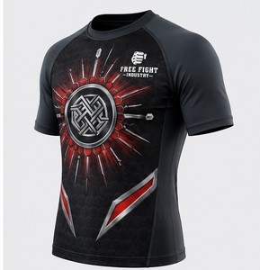 King of Rings Boxing <b>Compression</b> <b>Shirt</b> <b>Men</b> Full Sleeve UPF50 Anti-Bacterial Quick Dry Rash Guard Purple Gray Sublimation Print - Product Image 2