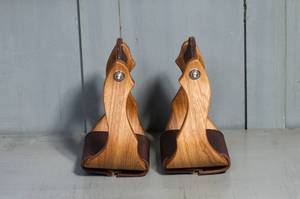 High Quality Custom <b>Equestrian</b> Horse Racing Stirrups Western Metal Wooden Leather Nylon PVC Safety First Horse Riding Equipment - Product Image 4
