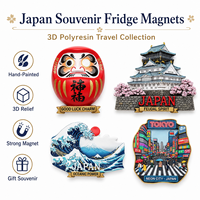 Magnete Souvenir Giapponese Iconico Personalizzato con Rilievo 3D della Grande Onda, Potenza Oceanica, Adesivo per Frigorifero in Poliresina per Rivenditori di Regali Globali