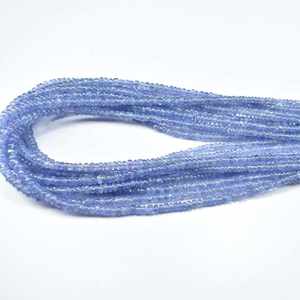 ลูกปัดแทนซาไนต์ธรรมชาติทรงรอนเดลล์เรียบ ขนาด 2.5-3.5 มม. ร้อยเป็นเส้น ลูกปัดหลวมสำหรับทำเครื่องประดับสร้อยคอ ขายส่ง - Product Image 3