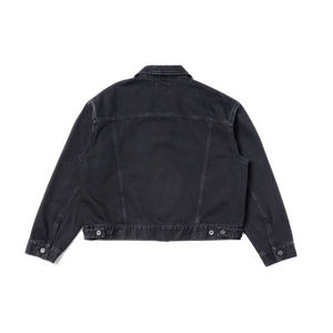 New 2026 Berit Unisex Regular Denim Jacket Asphalt Black Custom Vintage Wash Streetwear Casual OEM Low MOQ Manufacturer Knitted - Product Image 4
