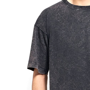 High Quality Customizable Plain Dyed New Arrival Men Acid Wash T Shirt / Wholesale Prices Short Sleeves Men Acid Wash T Shirt - Product Image 2