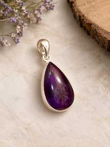 Colgante de Amatista Púrpura Natural, Chapado en Oro, Joyería de Alta Calidad para Bodas, Unisex, Venta al Por Mayor - Product Image 3