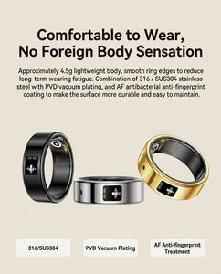 แหวนอัจฉริยะ WEAR-AI-001 พร้อมฟังก์ชันบันทึกเสียง แปลภาษา วัดอัตราการเต้นของหัวใจ วัดออกซิเจนในเลือด ตรวจสอบการนอนหลับ ติดตามการออกกำลังกาย รับผลิตแบบ OEM ODM - Product Image 5
