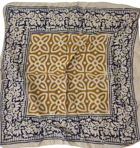 Bandana en coton moutarde, imprimé indien, foulard pour la tête, bandeau bohème, bandana fait main, foulard à bordure florale, bandana pour cheveux, été - Product Image 2