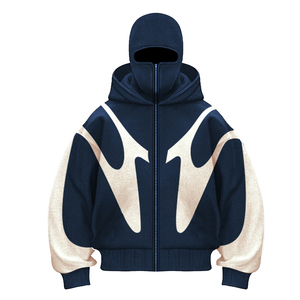 Hoodies Streetwear Balaclava à Capuche Zippés Coupe Boxy Épais Personnalisables avec Logo Unisexe - Product Image 3