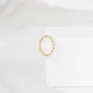 แหวนเพชรเลี้ยงในห้องปฏิบัติการแบบเต็มวง 14K ทองคำเหลือง ทรงกลม สามารถสวมซ้อนกับแหวนแต่งงานแบบเรียบง่ายเข้าชุดกันได้ - Product Image 3