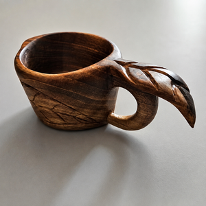 Vintage Engraved Wood Coffee Mug Natural Solid Wooden Tea <b>Cup</b> Eco Friendly Drinking Mug Rustic Beer <b>Cup</b> <b>Reusable</b> Wooden Tumbler - Product Image 5