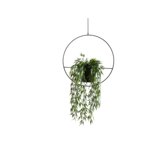 Pot de fleurs mural ovale en métal noir moderne, support pour plantes d'intérieur et d'extérieur, décoration intérieure, pots à fleurs en fer poudré - Product Image 3
