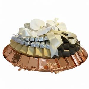 Bandeja de metal con acabado de cobre de la mejor calidad, moderna y decorativa, para servir dulces, ideal para bodas, fiestas y decoración del hogar, en oferta. - Product Image 4