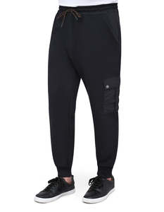 Pantalones Deportivos Hip Hop Negros con Textura, Bordado Personalizado, Peso Medio, Poliéster/Algodón, Estilo Vintage - Product Image 5
