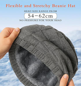 Windproof Quick Dry Beanie <b>Caps</b> for Adult Gray Color Casual Wear Outdoor Image Style <b>Winter</b> Custom Design Digital Printing Size - Product Image 4