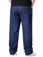Jean slim homme taille mi-haute coupe droite avec ceinture élastique et fermeture éclair, grandes tailles, confortable, style coréen, délavé et adouci