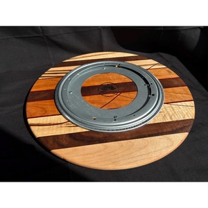 Round Wooden Lazy Susan Handmade Classic Solid Pattern Crackle Glaze Durable Business Gifts Party Dishes & Serving <b>Plates</b> - Product Image 6