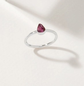 Raw Rhodolite Gemstone <b>Ring</b> Jewelry - Red Birthstone Handmade <b>Rings</b> - Stackable Band <b>Ring</b> for Women - Product Image 1