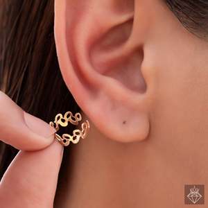 ต่างหูแบบหนีบ PRAO 5 สีทอง ป้องกันการหมอง ดีไซน์หรูหรา - Product Image 6