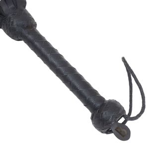 <b>Leather</b> <b>Flogger</b> Whip With Wide Falls And Chain Attachment For Intense Sensation - Product Image 2