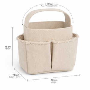 ตะกร้าผ้าแคนวาสออร์แกนิค 390 GSM ได้รับการรับรอง GOTS ขนาด 18 x 18 x 18 ซม. กล่องทรงลูกบาศก์ รับทำโลโก้ ขายส่ง กล่องเก็บของ B2B - Product Image 2