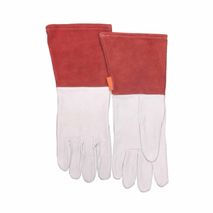 Guantes de soldadura TIG de cuero serraje de cabra y vaca, resistentes, con muñequera de punto, 7 oz, resistentes al fuego para bomberos - Product Image 2